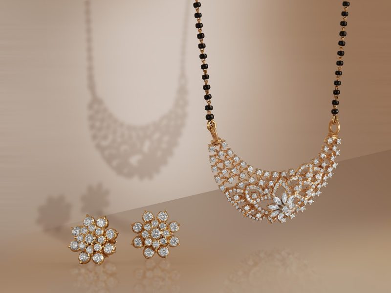 Mangalsutra necklace and earring set specially designed for Akshaya Tritiya