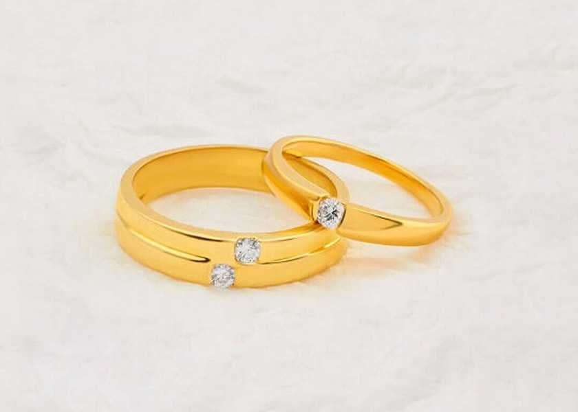 Couple Rings Gold Stainless Steel 4mm & 6mm Wide Wedding Ring for Women Men  Love Gift - Etsy