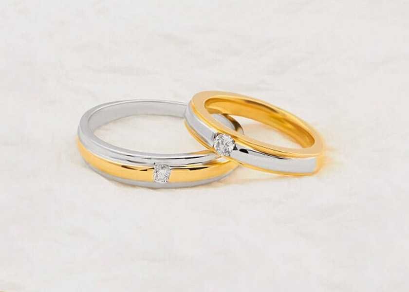 Pure gold sale couple rings