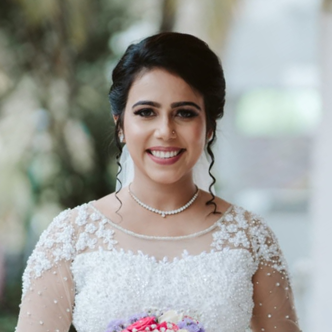 Studio Shot of Bride Wearing White Dress and a Necklace Stock Photo - Image  of blonde, smile: 214608364